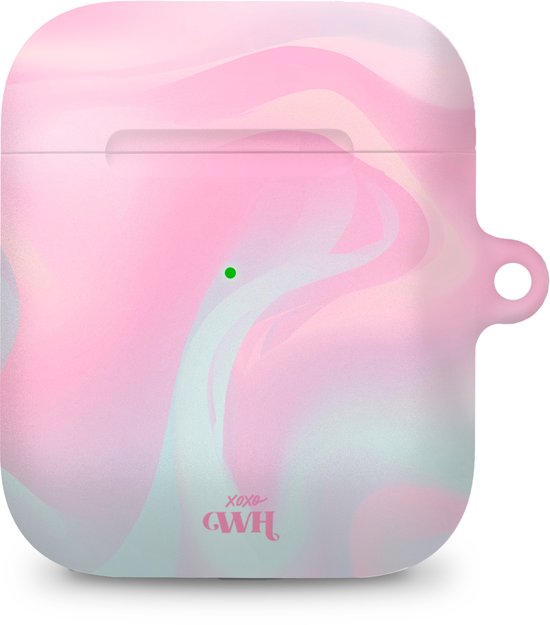 Foto: Xoxo wildhearts hoesje geschikt voor airpods 1 2 marble sugar rush ook als telefoonhoesje verkrijgbaar schokbestendige case geschikt voor airpod 1 en 2 koptelefoon case beschermhoes met marmerprint marmer look roze