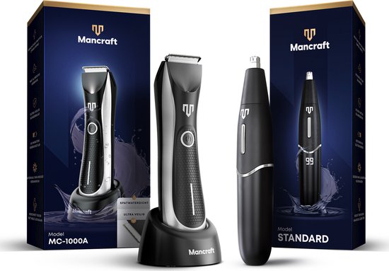 Foto: Mancraft bodygroomer mannen waterdicht trimmer voor lichaam en schaamstreek schaamhaar trimmer met neustrimmer