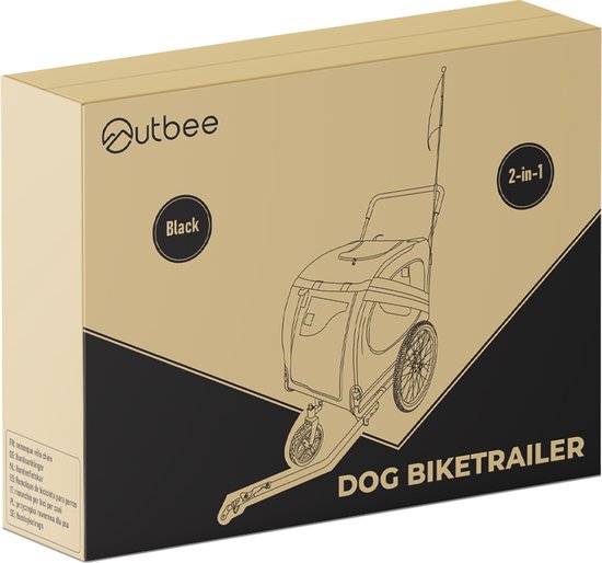 Outbee Hondenfietskar - Fietskar hond - Hondenfietskar opvouwbaar - Hondenkar - 2-in-1 Honden fietskar - Hondenbuggy - Max 35kg