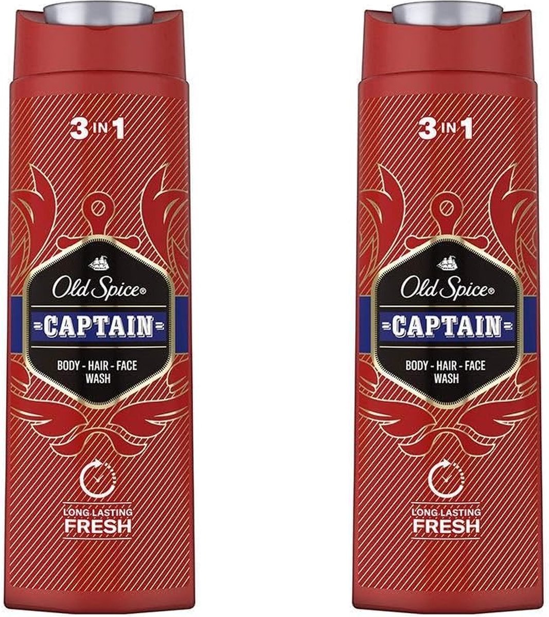Old Spice Captain douchegel (3 in 1 ) duo pack (2 * 400 ML)