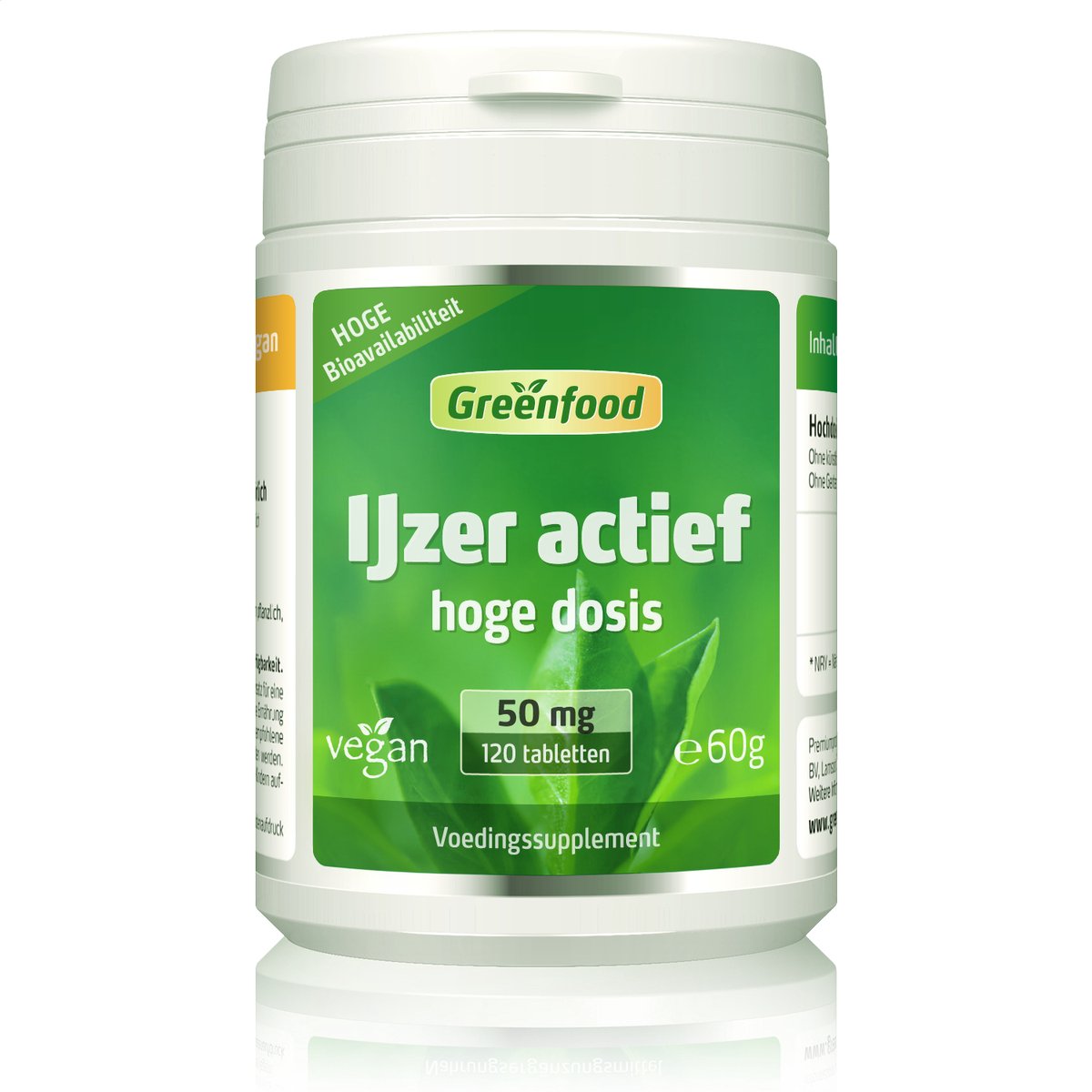Goedkoopste Greenfood Ijzer actief, 50 mg, extra hoge dosis, 120 tabletten, hoge beschikbaarheid, uitstekende verdraagbaarheid, veganistisch - Zonder kunstmatige toevoegingen. Zonder genetische manipulatie.