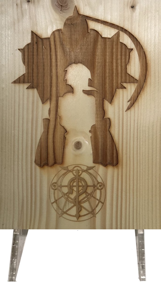 Fullmetal Alchemist - Houten Wandbord | Manga - Interieur - Wanddecoratie Accessoires - Sinterklaas Cadeau - Houten Schilderij