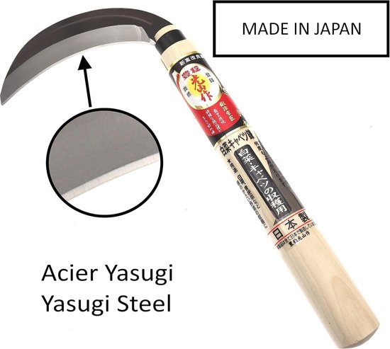 Japanese Curved Blade Harvest Vegetable Gardening Tools - Yasugi Steel Root Cut Special Cutting - Made in Japan van Merkloos	 — afbeelding 2
