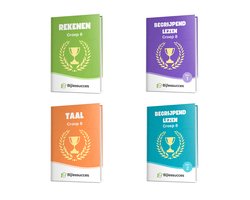 Groep 8 Compleet - Rekenen - Taal - Begrijpend Lezen Deel 1 en 2 - Ter voorbereiding op de eindtoetsen - Bijlessucces