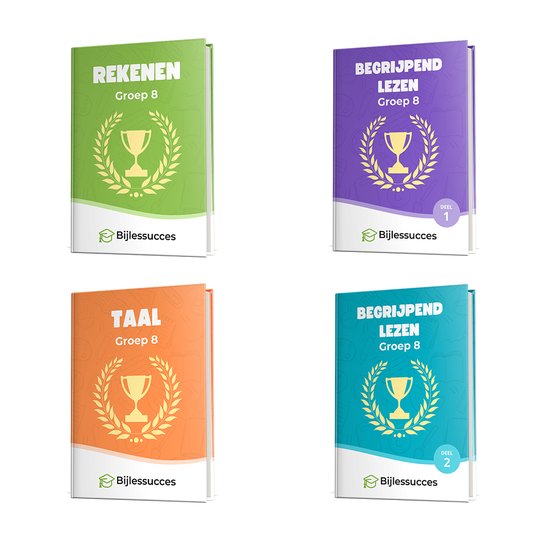 Groep 8 Compleet - Rekenen - Taal - Begrijpend Lezen Deel 1 en 2 - Ter voorbereiding op de eindtoetsen - Bijlessucces