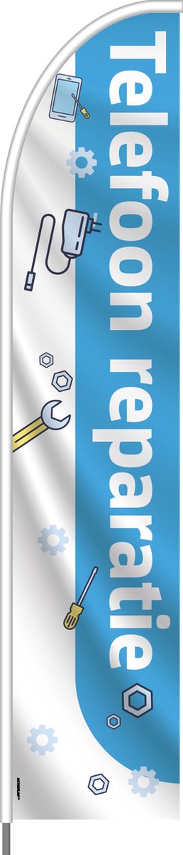 Beachflag - Telefoonreparatie - Vlag + Hengelsysteem + Draagtas - Actievlag.nl