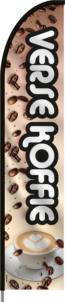 Beachflag - Verse Koffie - Vlag + Hengelsysteem + Draagtas - Actievlag.nl