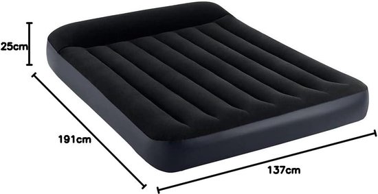 Pillow Rest Classic Air Bed Built in Pump Doubter - Comfortabele Intex 64148NP - 137cm x 191cm x 25cm — afbeelding 2