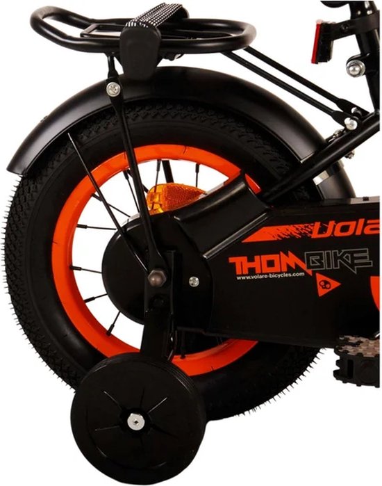 Volare Thombike Kinderfiets - Jongens - 12 inch - Zwart Oranje van Volare — afbeelding 4