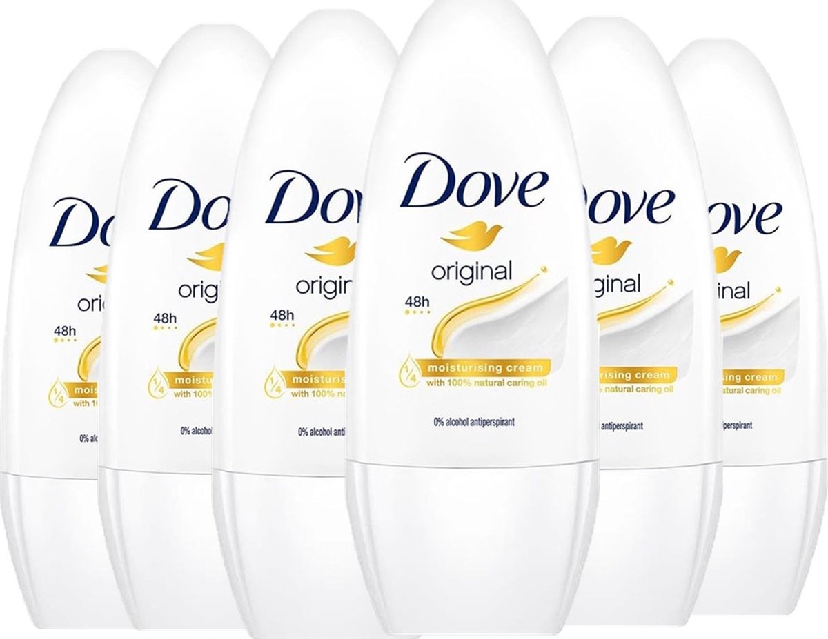 Goedkoopste Dove Original Deodorant Roller - 6 x 50 ml - Voordeelverpakking