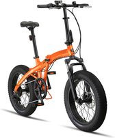 Pacto One Vouwfiets Oranje Shimano 6v Plooifiets Fatbike 20 inch Aluminium Phatbike Voorvorkvering