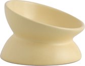 Mangeoires surélevée pour chat - Jaune clair - Céramique - Mangeoires surélevée et ergonomique Chats - Gamelle surélevée pour chat - Durable - Hygiénique - Facile à nettoyer - Mangeoires surélevée pour chat - Mangeoires pour chien en céramique