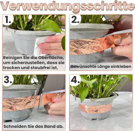 Ruban Adhésif Anti-Limaces Cuivre 50mm X 20m - Répulsif Naturel Pour Plantes Et Jardin