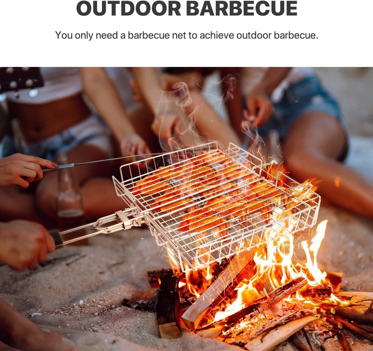 BBQ Rollende Grillmand - RVS - 20 cm