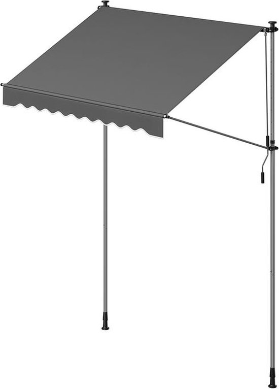 tillvex Klemluifel, verticale zonwering, 120 x 310 cm, beige, met handslinger, zonder boren, inkijkbescherming, uittrekbaar en ondoorzichtig, verticale luifel, balkon, terras, tuin, inkijkbescherming