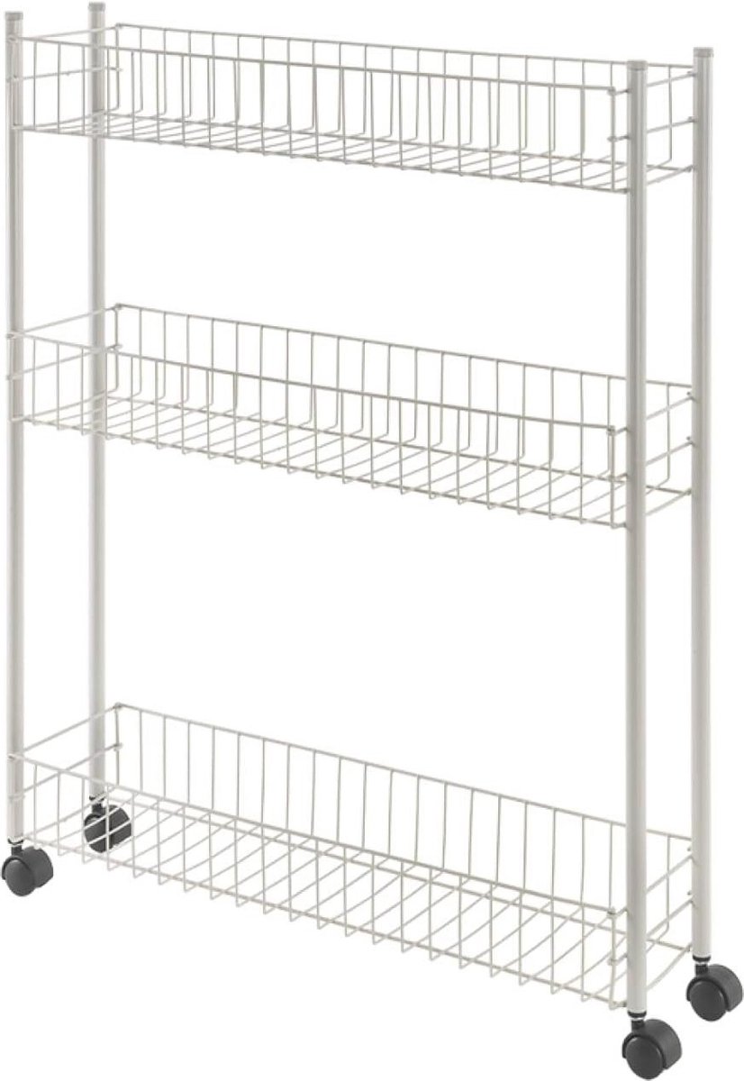 Goedkoopste Fino Multi-Purpose Trolley 3 Floors Metal White 16 x 60 x 72 cm - Robuust en Praktisch