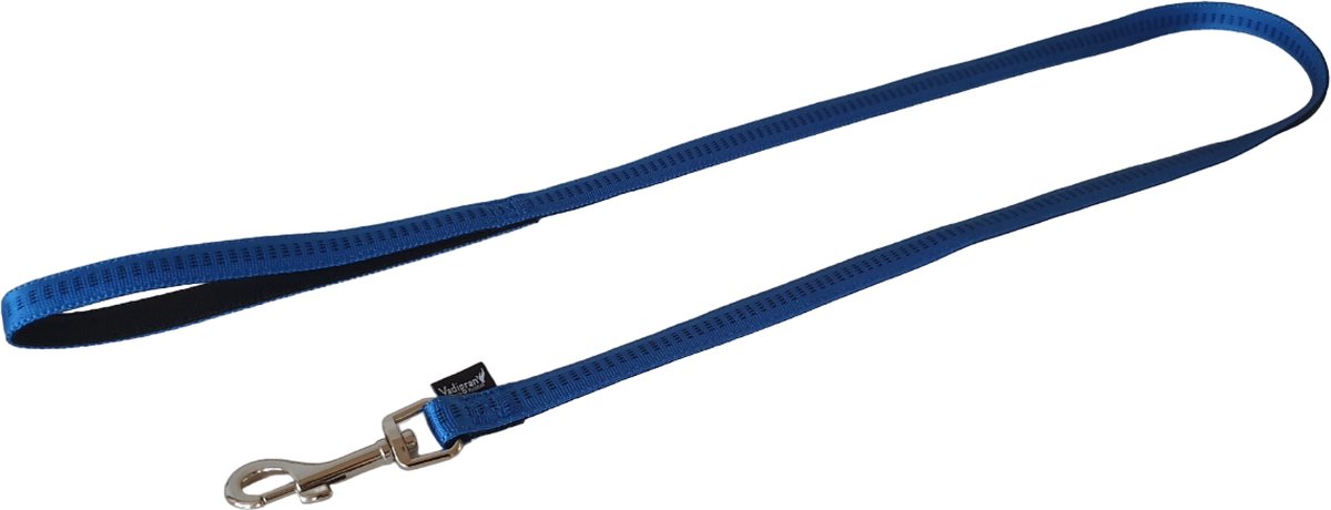 VADIGRAN Soft Grip Hondenlijn - Nylon - Gevoerd - Blauw - M - Breedte: 1,5 cm - Lengte: 120 cm
