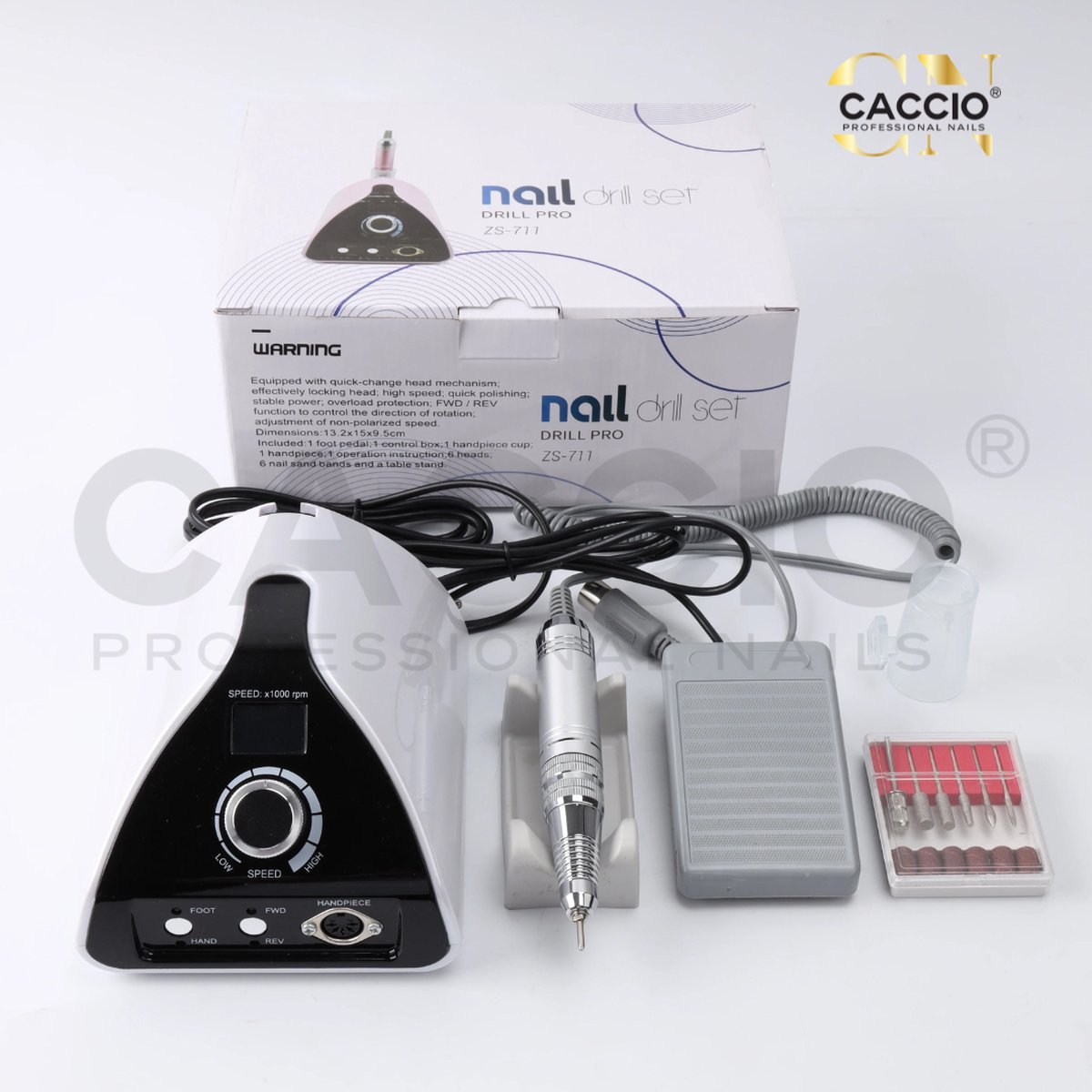 Elektrische Nagelvijl - Nagefrees - Nagelvijl elektrische - 65Watt - 35000RPM - Inclusief 6 Bitjes/schuurrolletjes - Manicure /Pedicure Voeten en Handen - Elektrische nagelvijl Set - Acrylnagels - Gelnagels - Nepnagels - Vijl - Nagels - Manicure Set
