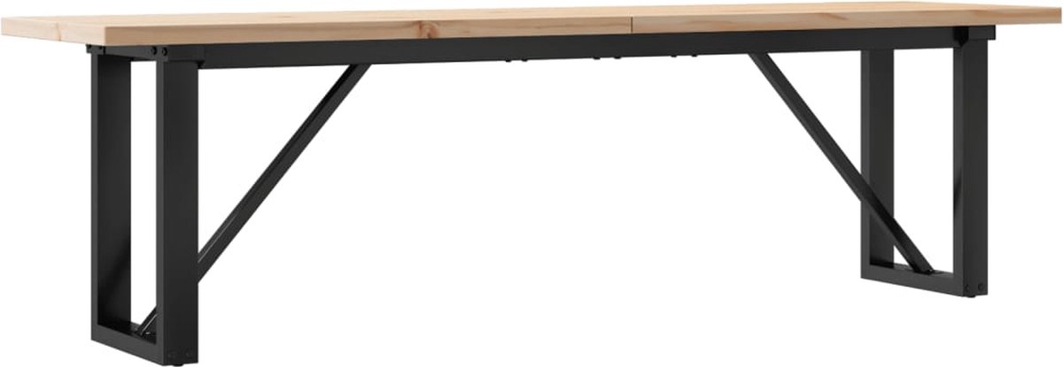 vidaXL Salontafel - O-frame - 160x40x45,5 - cm - grenenhout - en - staal Bruin