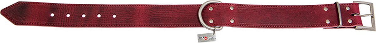 Jack and Vanilla lederen halsband steenrood VINTAGE timeless 40 cm x 25mm nek 27-34cm