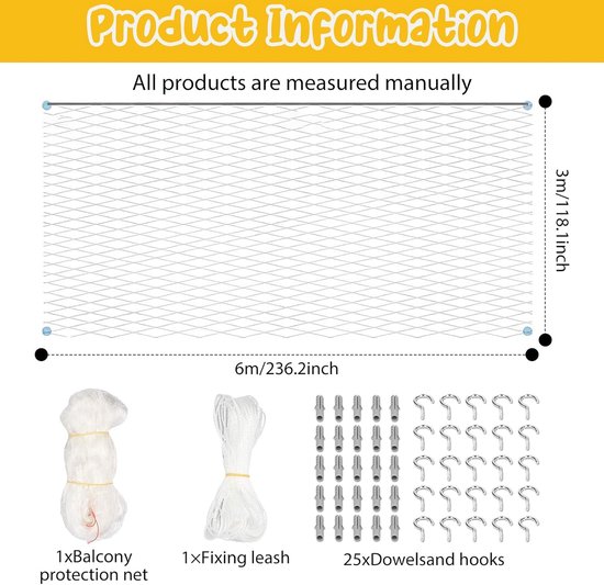 Filet pour chat - Filet pour chat - Filet pour chat Balcon - Filet pour Chats - Filet Grillage Chats