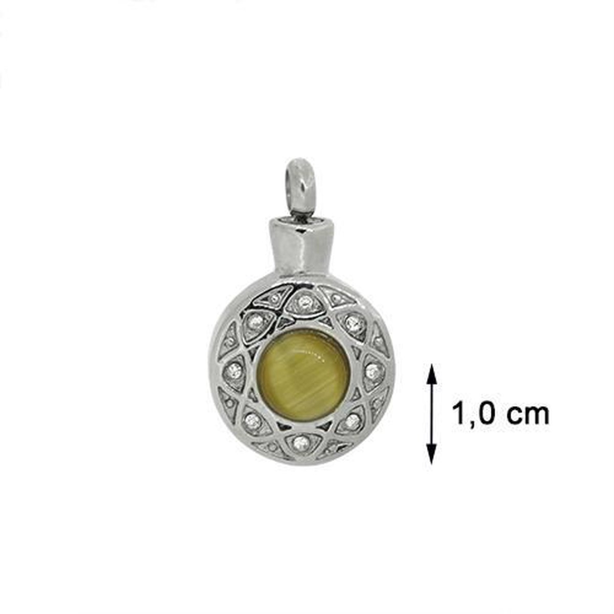Blinx Jewels Stalen Hanger Urne Steentjes Zirkonia