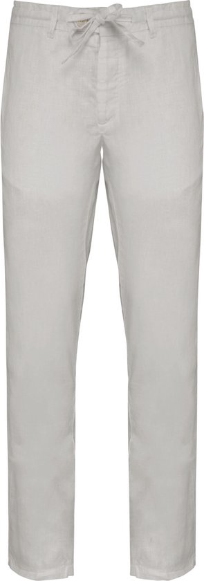 TONY BACKER Lichte herenbroek van 85% linnen, met zakken voor de zomer, yoga, casual strandbroek met elastisch trekkoord in de tailleband F7221, Zwart, 44W