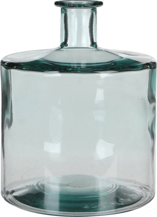 Mica Decorations Guan Fles Vaas - H26xB21 cm - Gerecycled Glas - Transparant