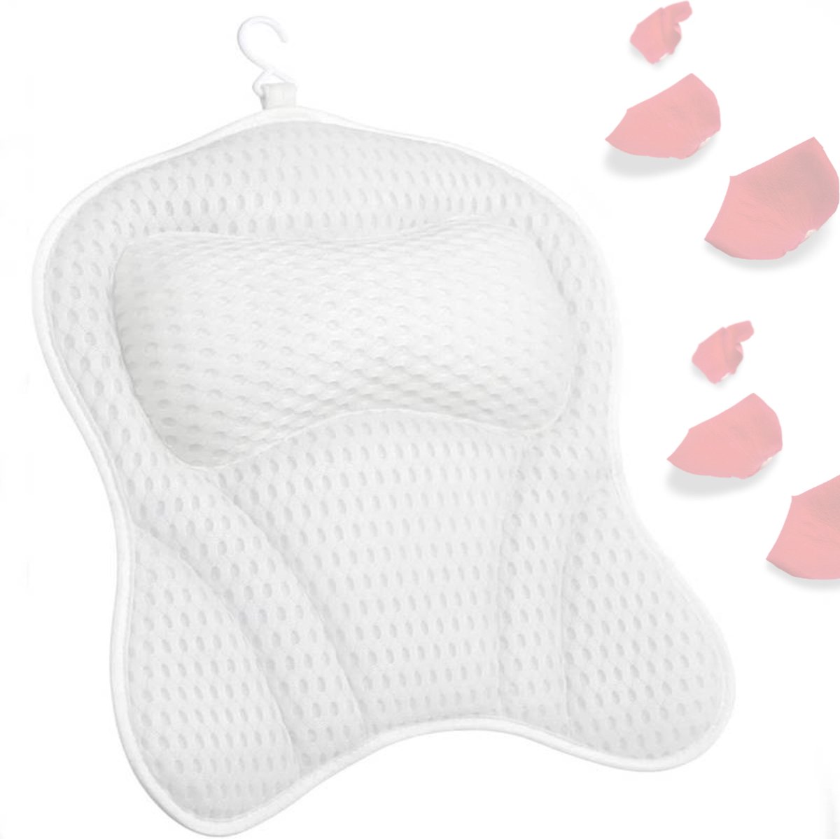 Nivard Badkussen Badkussens Voor In Bad Nekkussen Bad Hoofdsteun Bad Antislip Spa Kussen Jacuzzi Accessoires Wit