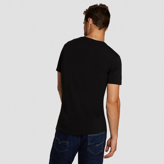 Bamboo Basics T-shirt en bambou extra long pour homme à col rond Ruben - Lot de 2 - Noir - L