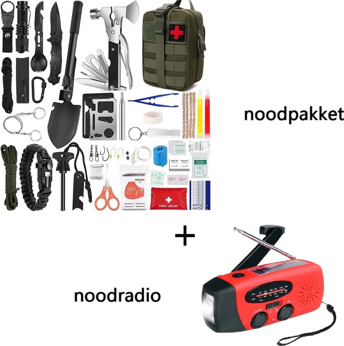 UDUTCH Overlevingspakket Noodpakket - survival kit oorlog - 142-delig - inclusief noodradio