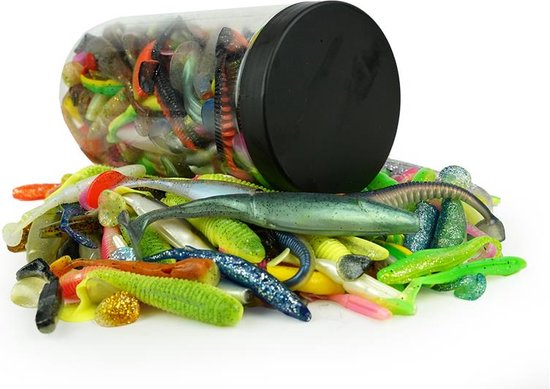 Foto: Eurocatch softbait kunstaasset pot 800g assortiment kunstaas shads twisters