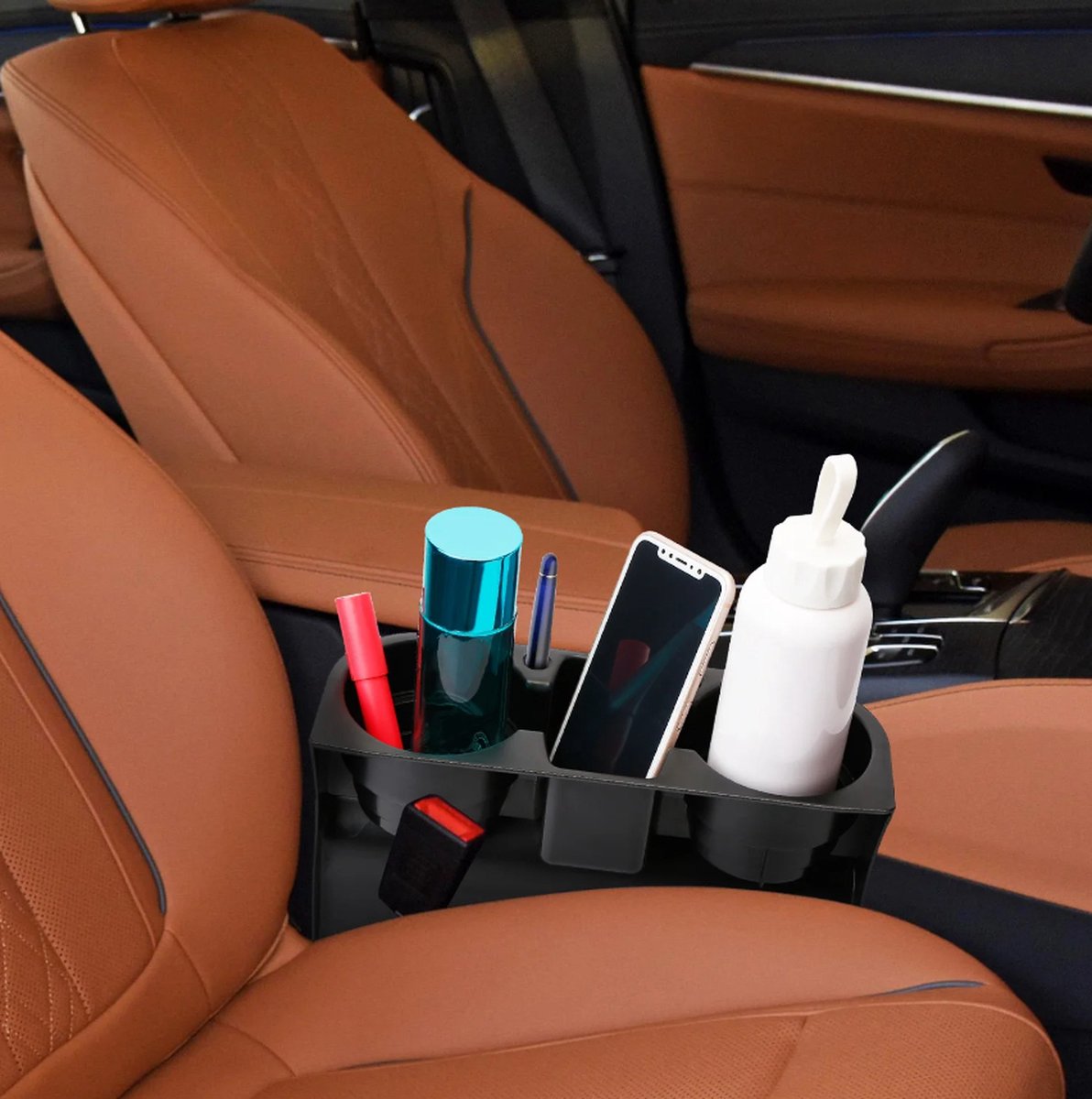 Multifunctionele bekerhouder voor in de auto, ventilatiesleufhouder, stoelleuning, hangende standaard, flessen- auto-interieurorganizer en bekerhouder