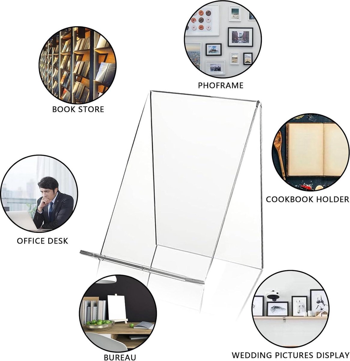 Lot De 6 Présentoirs En Acrylique Transparent Pour Livres