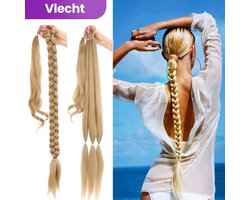 SassyGoods Braided Ponytail Extensions - Vlecht Haar - Braids Hair - Haarstuk - Blond - 80 cm