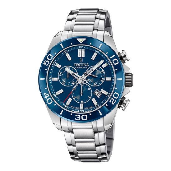 Festina F20042 2 Heren Horloge Chronograaf Mineraalglas Roestvrijstaal Staal . bol