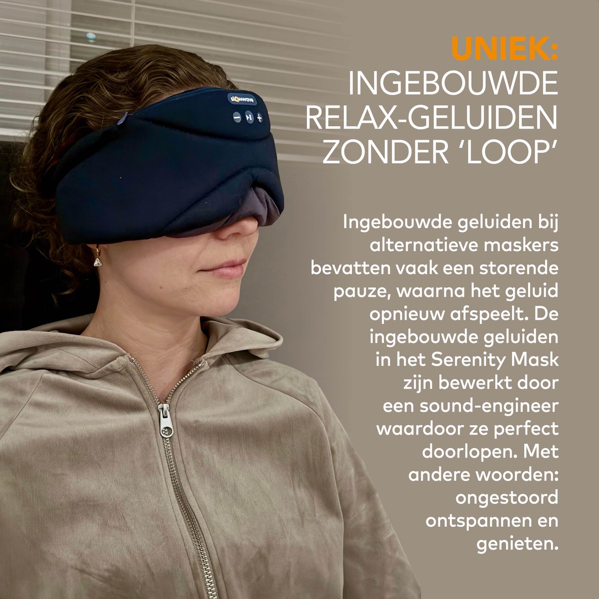 Slowwave Serenity Mask - New generation bluetooth slaapmasker - inclusief White, Pink en Brown Noise - Inclusief Binaural Beats - Met handige timer (onbezorgd in slaap vallen) - Ervaar het beste audio masker - Kleur: blauw — afbeelding 12