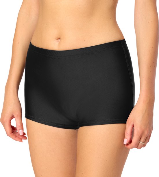 Bellivalini BLV-Leila Dames Zwembroek - Zwemshorts - Bikinibroekje - Elastische tailleband - Polyamide & Elastaan - Zwart - M