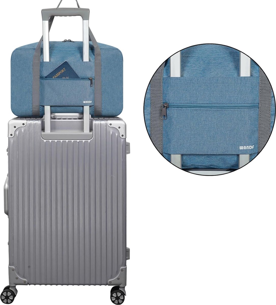 Sac Ryanair 40x20x25 WANDF Sac De Voyage à Main Pour Avion, Petit Bagage à Main Pliable Ryanair 40 X 20 X 25 Cm, Sac De Sport, Sac D'hôpital, Sac De Week- End (vert