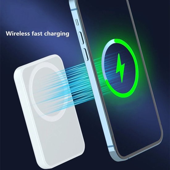 Magnetische Draadloze Powerbank - 5000 mAh Slanke Draagbare USB-C Batterij - Compatibel met iPhone 12/13/14-Series