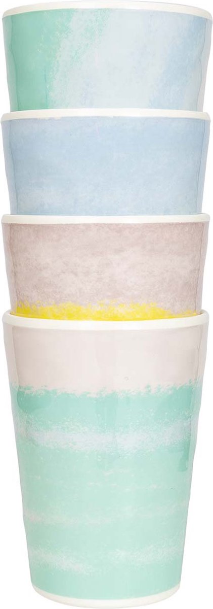 Bo-Camp - Pastel - Beker - Barfleur - Melamine - 4 Stuks van Merkloos — afbeelding 2