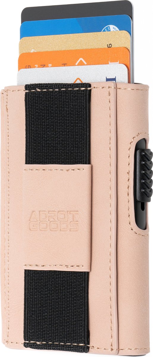 AdroitGoods Pasjeshouder 7 Pasjes Portemonnee - Creditcardhouder Met RFID Technologie - Suède-Leder - Roze