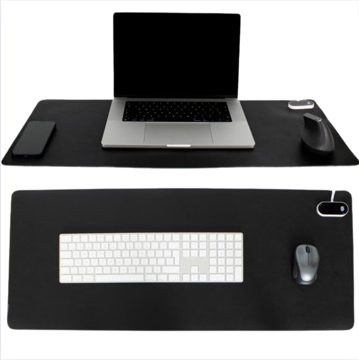 Verwarmde Muismat Voor Koude Handen - Verwarmde Bureau Onderlegger Met Touchpad - Verwarmingsmat Voor Comfort - Zwart