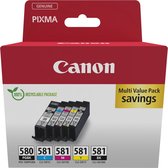 Bol.com Inktcartridge canon pgi-580 cli-581 2x zw + 3 kl | Doos a 5 stuk aanbieding