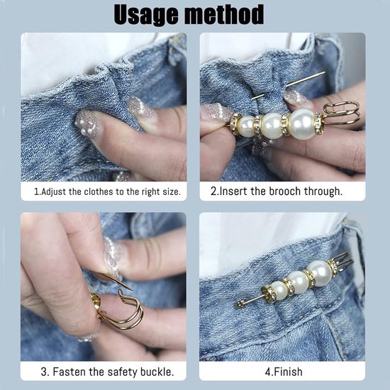 Lot De 4 Broches à Perles Pour Femme - Déco Vêtements, Pulls Et Écharpes