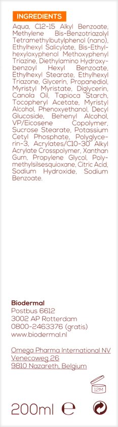 Biodermal zonnemelk gevoelige huid - Zonnemelk voor de gevoelige huid -SPF50+ 200 ml