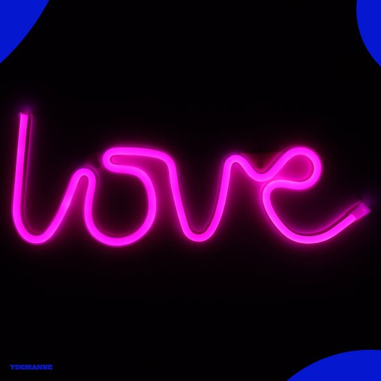 Neon Lamp – Love Roze – Incl. 3 Batterijen – Neon Verlichting – Neon Led Lamp – Neon Wandlamp