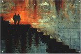 Silhouetten posters - Figuren tuinposter - Tuinposter Trap - Tuin - Tuin poster - Decoratie muur tuinposter 150x100 cm