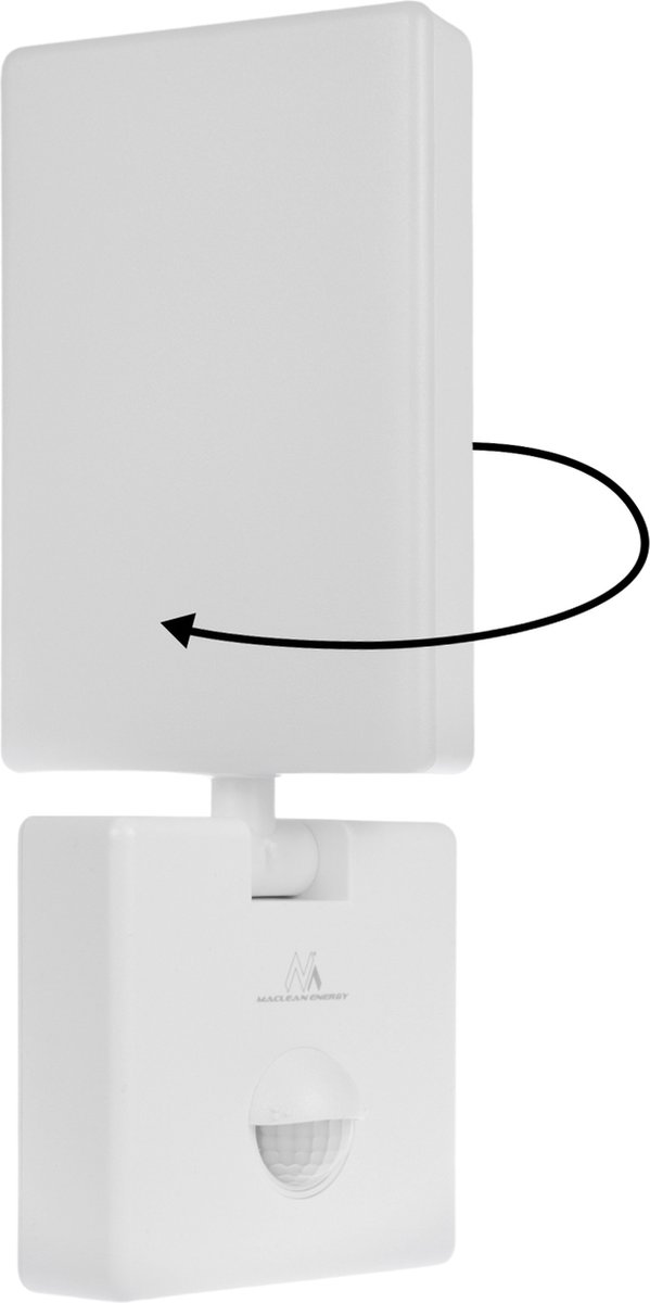 Maclean LED-lamp Met PIR-bewegingsmelder - Buitenlamp - Wandlamp - 10W - 800lm - 4000K - IP65 - Wit - MCE516 W
