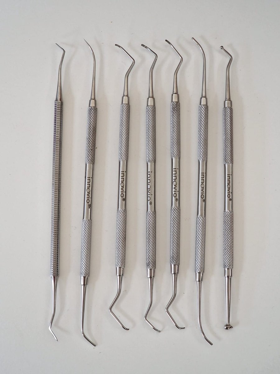 Goedkoopste Belux Surgical Instruments - Set van 7 - Tandsteenhakjes - Vulinstrumenten - Dubbelzijdig